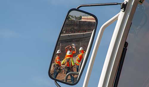 Crew in mirror