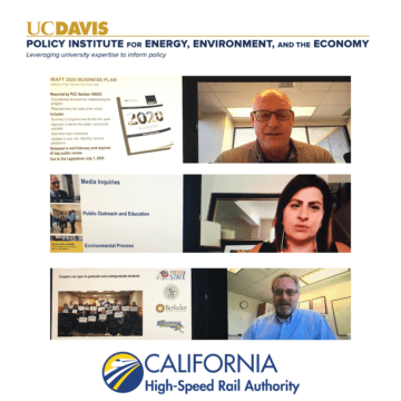 Executives at the Authority provide a project overview through zoom to students and affiliates at UC Davis.