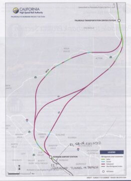 The Authority considered six routes from Palmdale to Burbank. The preferred alternative is 38 miles long and runs close to State Route 14.